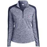 Illustrator Pink Logo LST397 Ladies' Electric Heather Colorblock 1/4-Zip Pullover