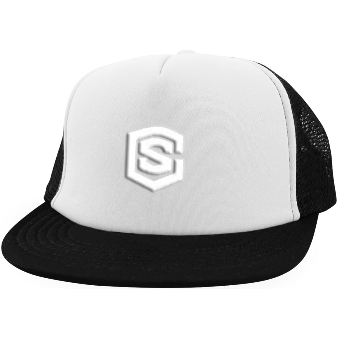 white (2) DT624 Trucker Hat with Snapback