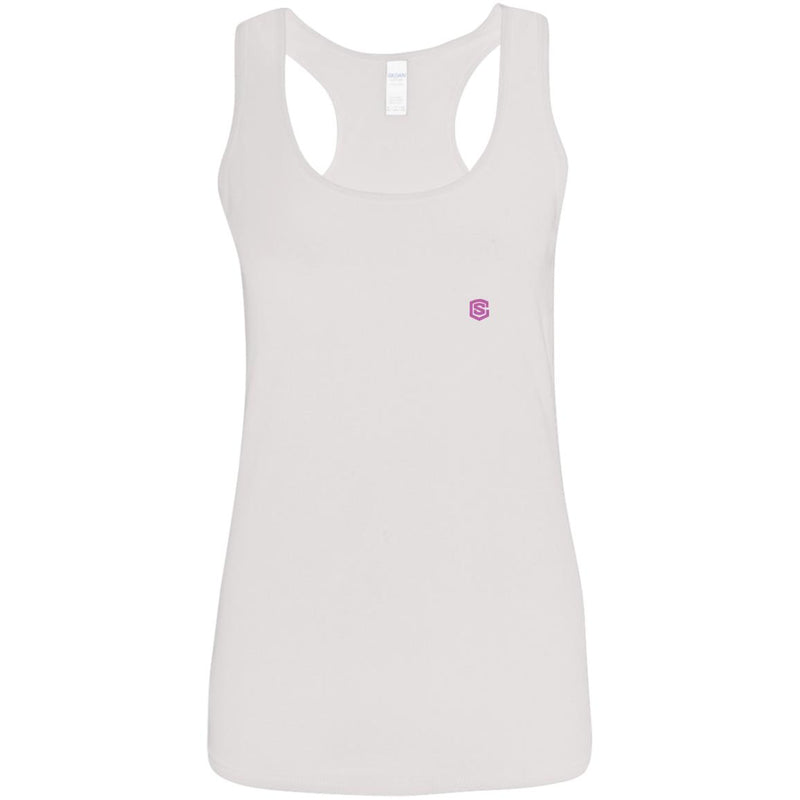 Illustrator Pink Logo G645RL Ladies' Softstyle Racerback Tank