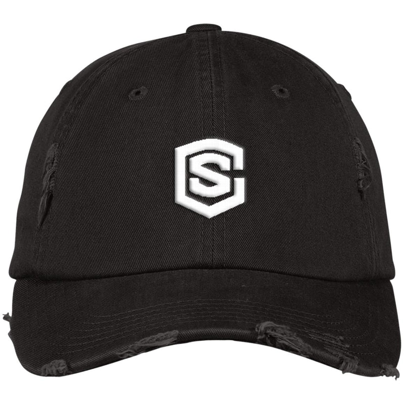 white (2) DT600 Distressed Dad Cap
