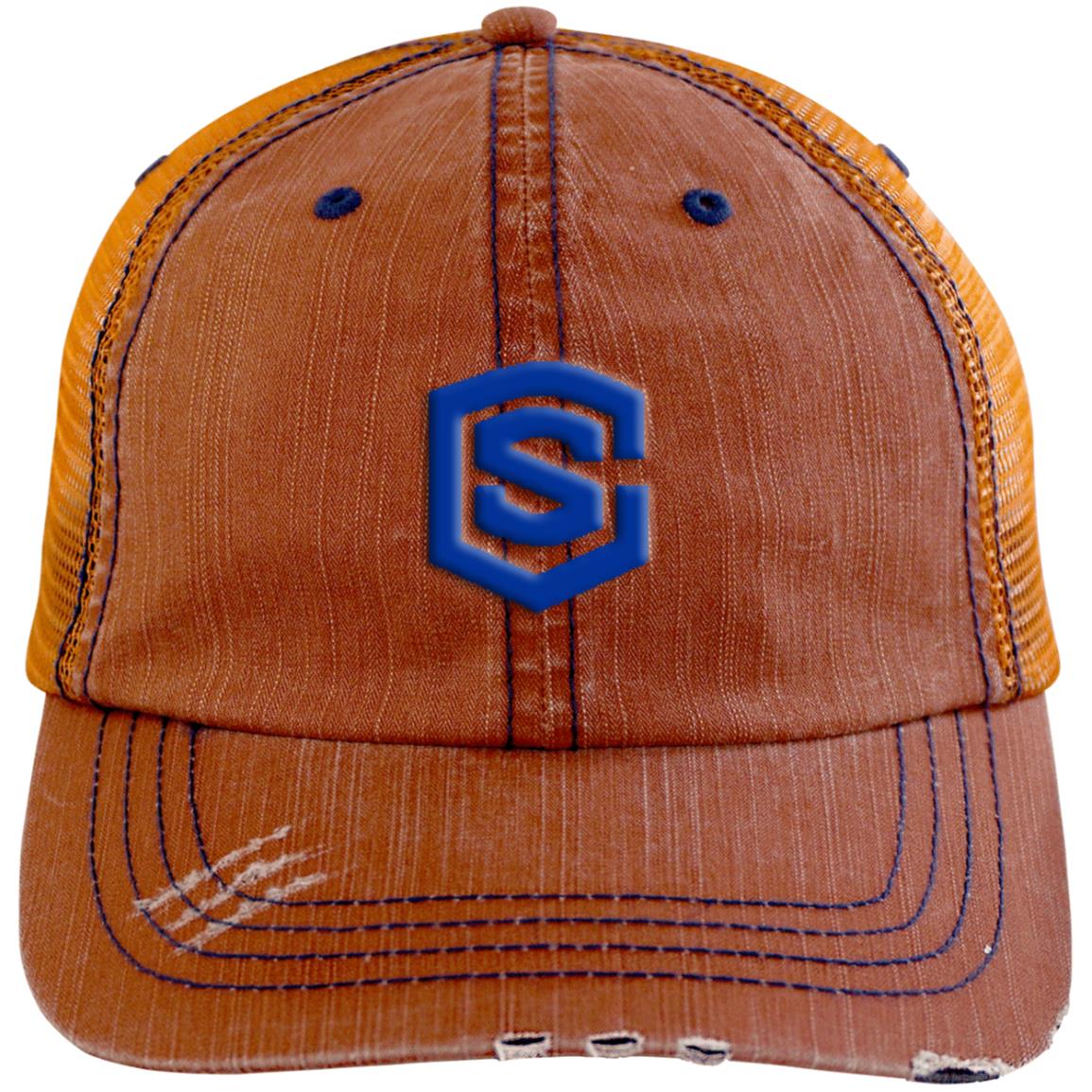 blue (2) 6990 Distressed Unstructured Trucker Cap