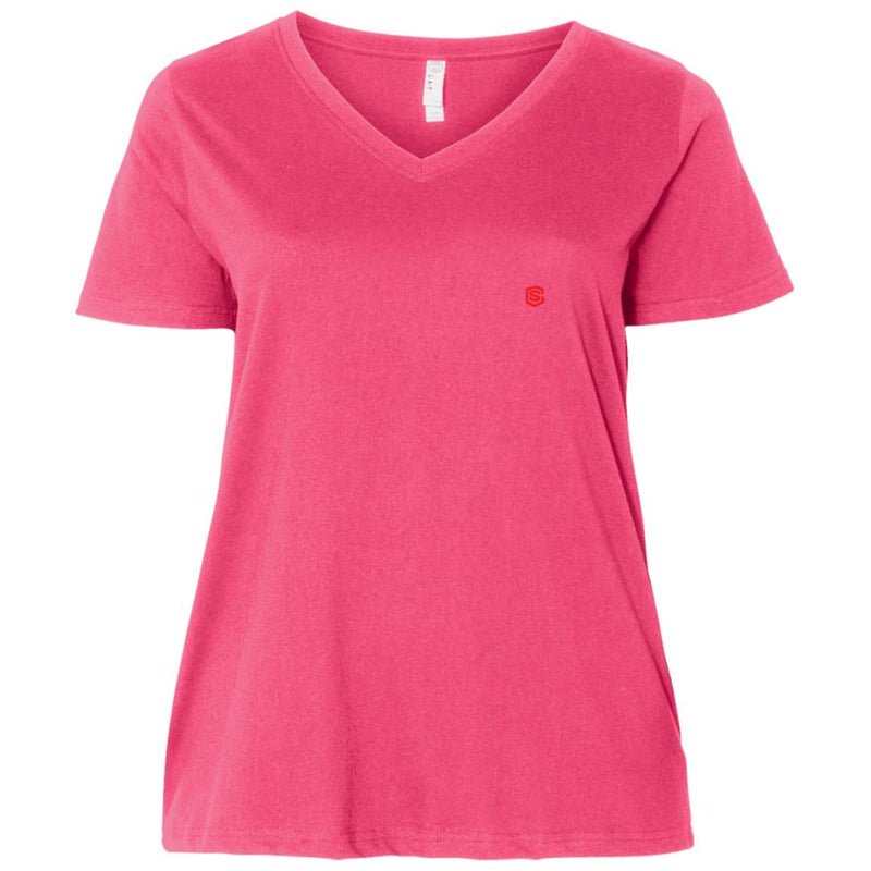 Illustrator Red Logo 3807  Ladies' Curvy V-Neck T-Shirt