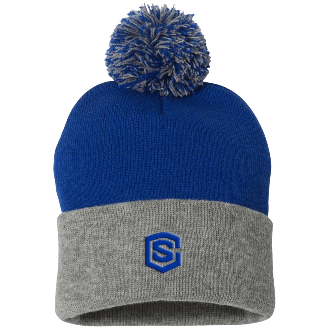 blue (2) SP15 Pom Pom Knit Cap