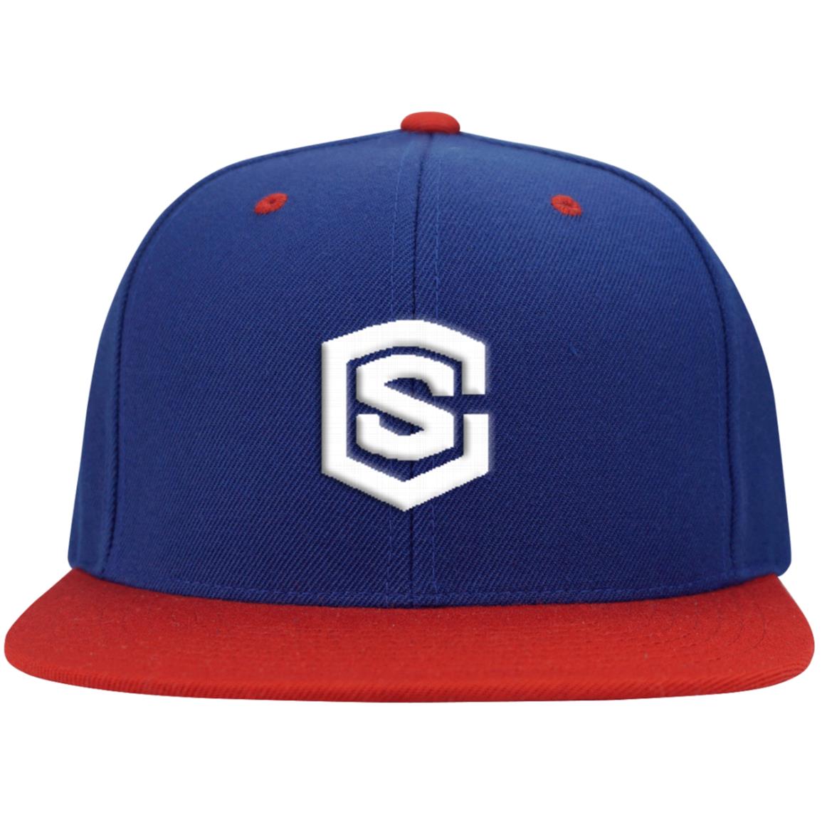 white (2) STC19 Flat Bill High-Profile Snapback Hat