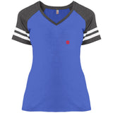 Illustrator Red Logo DM476 Ladies' Game V-Neck T-Shirt