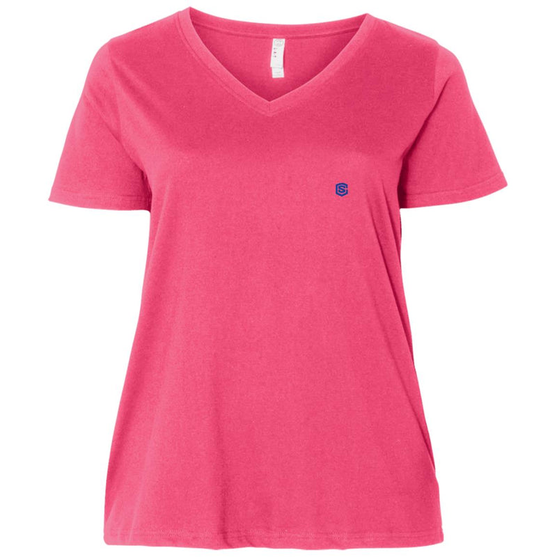 Illustrator Blue Logo 3807  Ladies' Curvy V-Neck T-Shirt