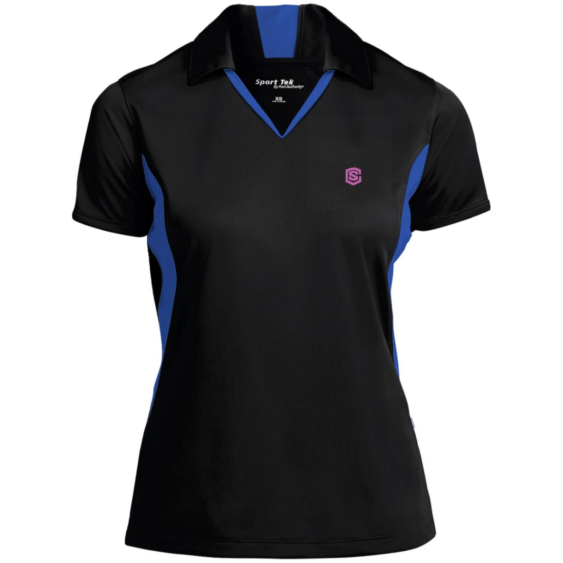 Illustrator Pink Logo LST655 Ladies' Colorblock Performance Polo