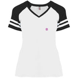 Illustrator Pink Logo DM476 Ladies' Game V-Neck T-Shirt