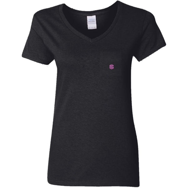 Illustrator Pink Logo G500VL Ladies' 5.3 oz. V-Neck T-Shirt