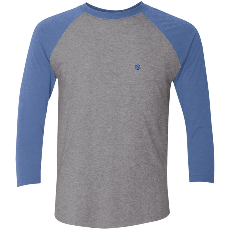 Illustrator Blue Logo NL6051 Tri-Blend 3/4 Sleeve Raglan T-Shirt