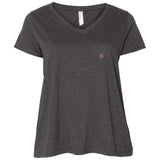 Illustrator Pink Logo 3807  Ladies' Curvy V-Neck T-Shirt