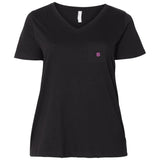 Illustrator Pink Logo 3807  Ladies' Curvy V-Neck T-Shirt