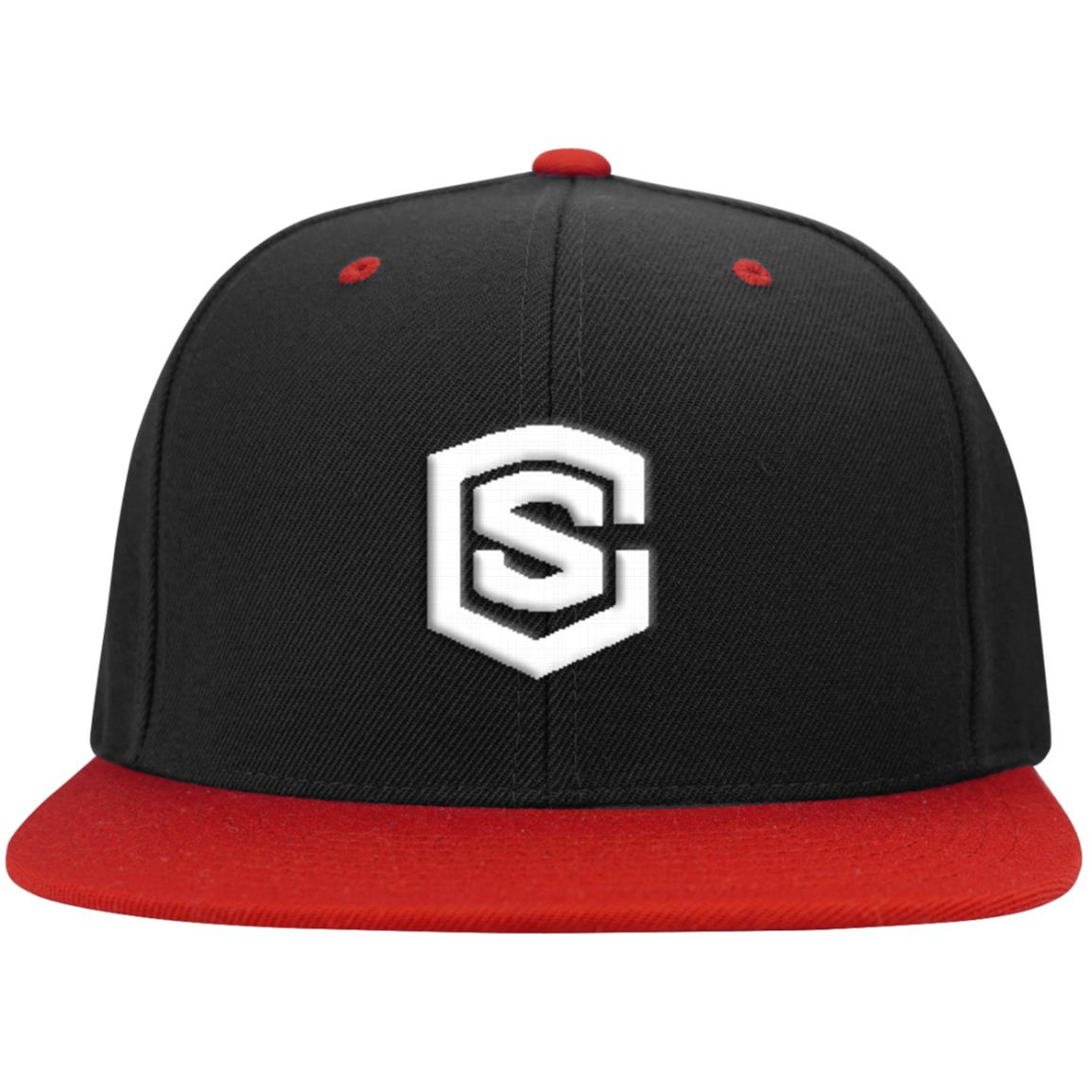 white (2) STC19 Flat Bill High-Profile Snapback Hat