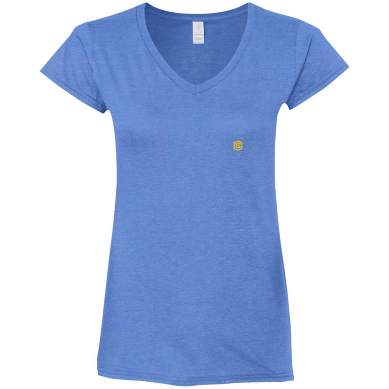 Illustrator Gold Logo G64VL Ladies' Fitted Softstyle 4.5 oz V-Neck T-Shirt