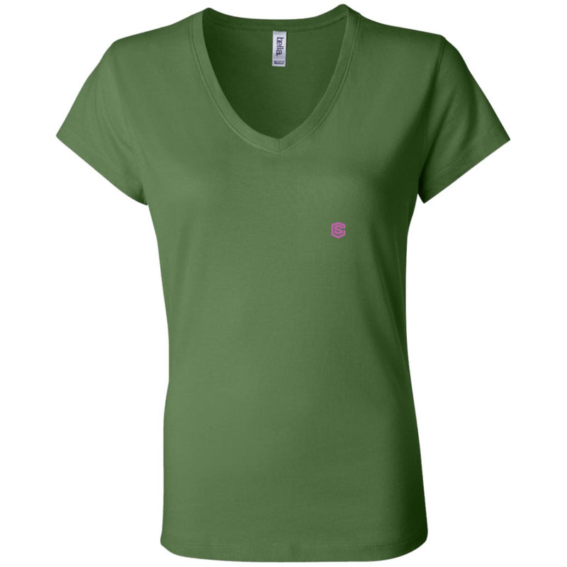 Illustrator Pink Logo B6005 Ladies' Jersey V-Neck T-Shirt