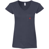 Illustrator Red Logo G64VL Ladies' Fitted Softstyle 4.5 oz V-Neck T-Shirt