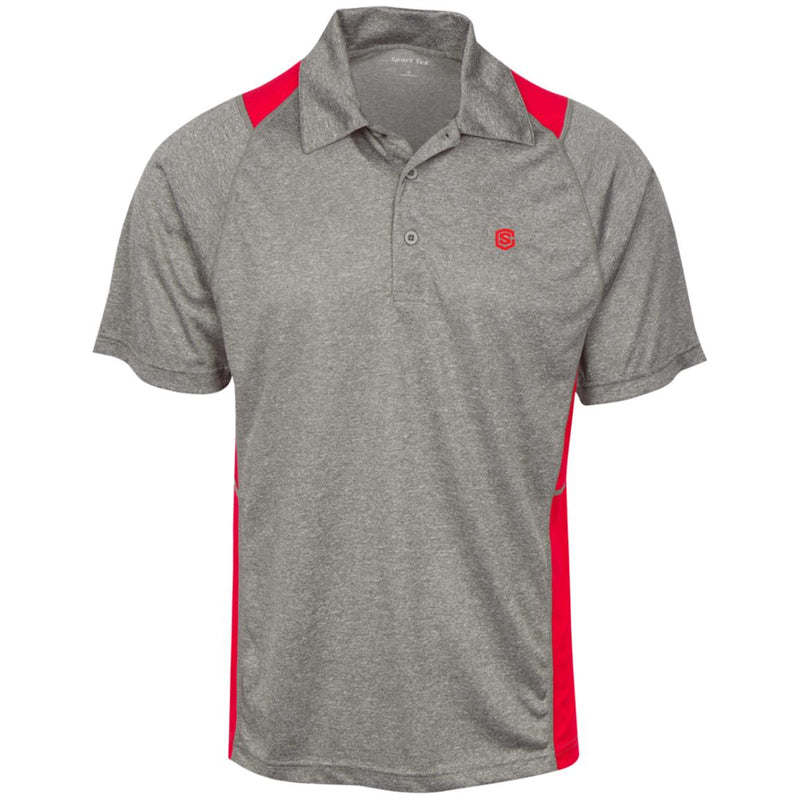 Illustrator Red Logo ST665 Heather Moisture Wicking Polo