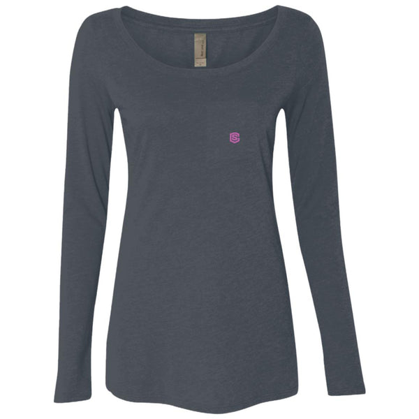 Illustrator Pink Logo NL6731 Ladies' Triblend LS Scoop