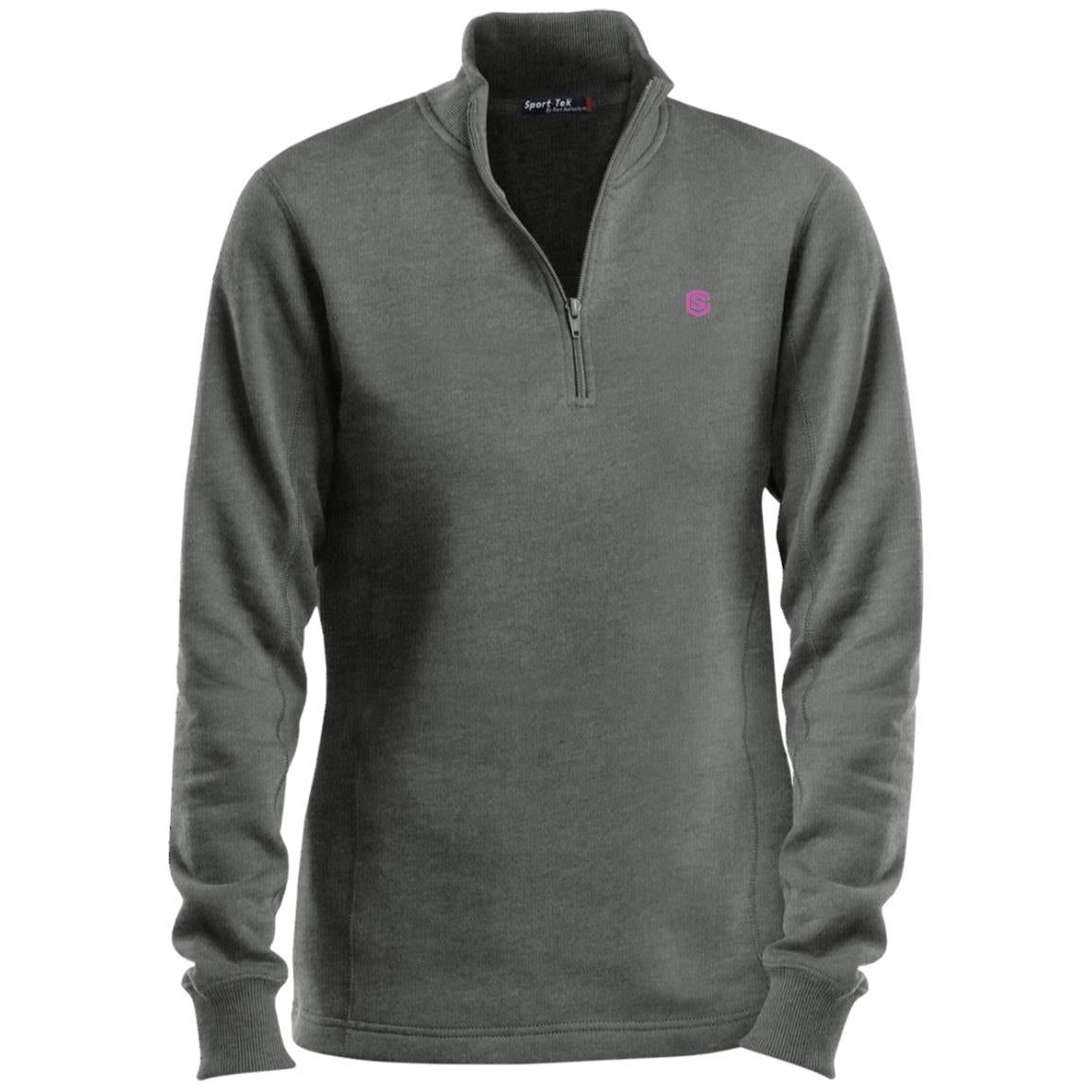 Illustrator Pink Logo LST253 Ladies' 1/4 Zip Sweatshirt