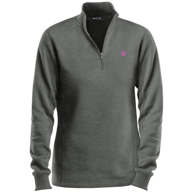 Illustrator Pink Logo LST253 Ladies' 1/4 Zip Sweatshirt