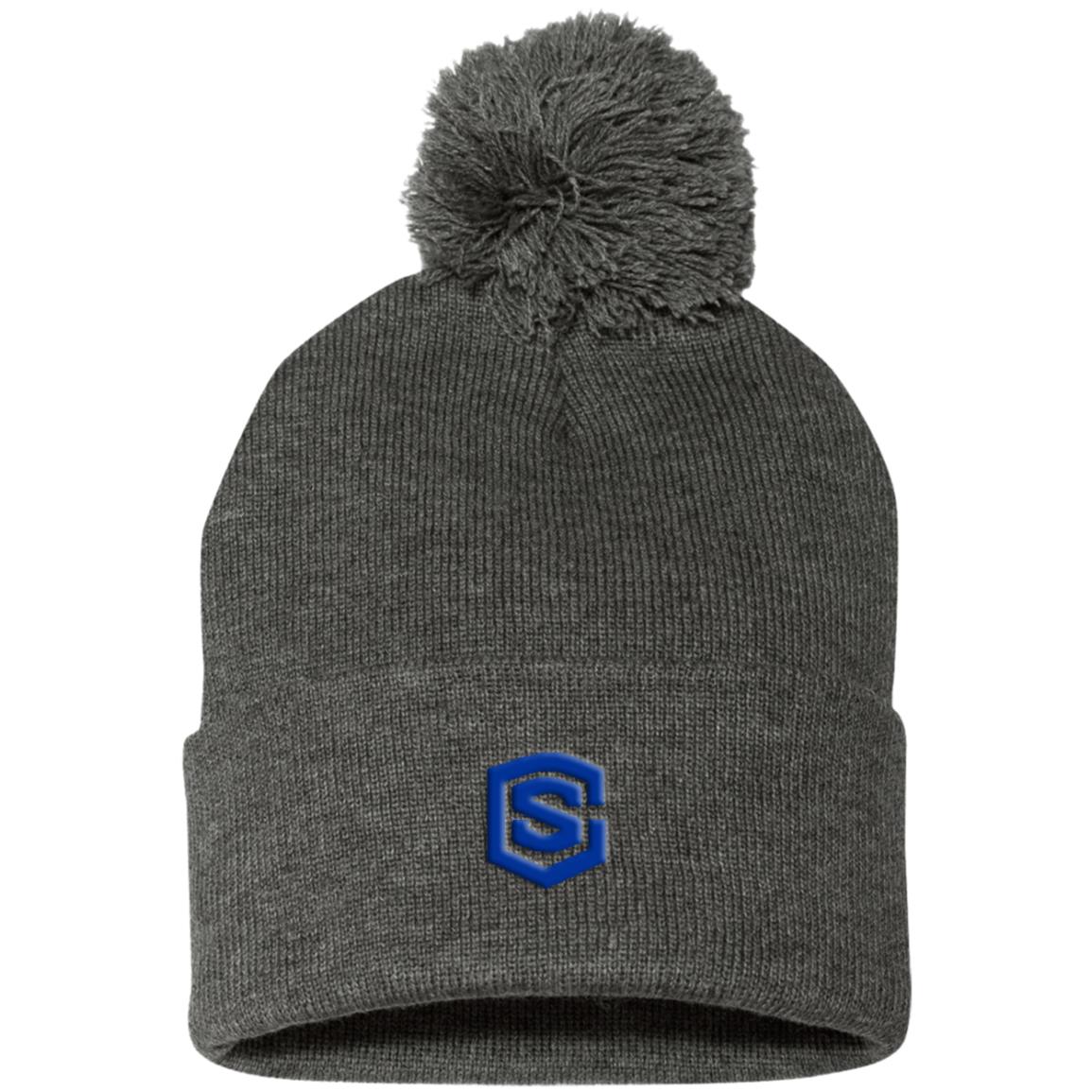 blue (2) SP15 Pom Pom Knit Cap