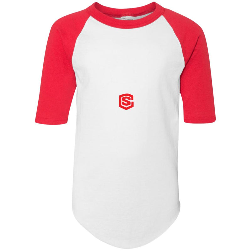 Illustrator Red Logo 4421 Youth Colorblock Raglan Jersey