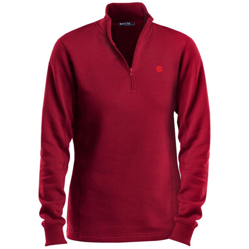 Illustrator Red Logo LST253 Ladies' 1/4 Zip Sweatshirt