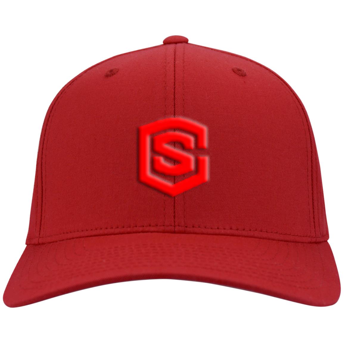 red (2) C813 Flex Fit Twill Baseball Cap