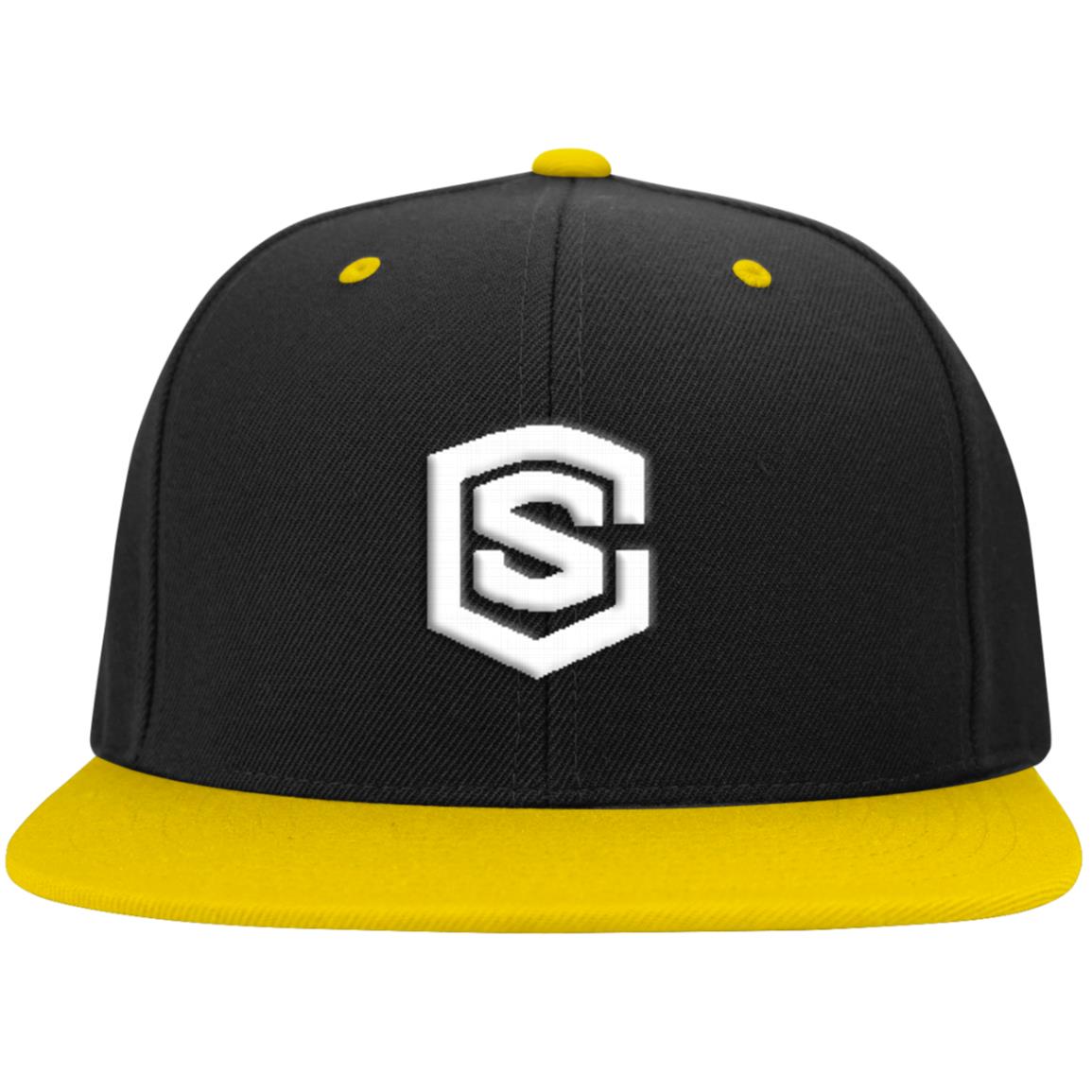 white (2) STC19 Flat Bill High-Profile Snapback Hat