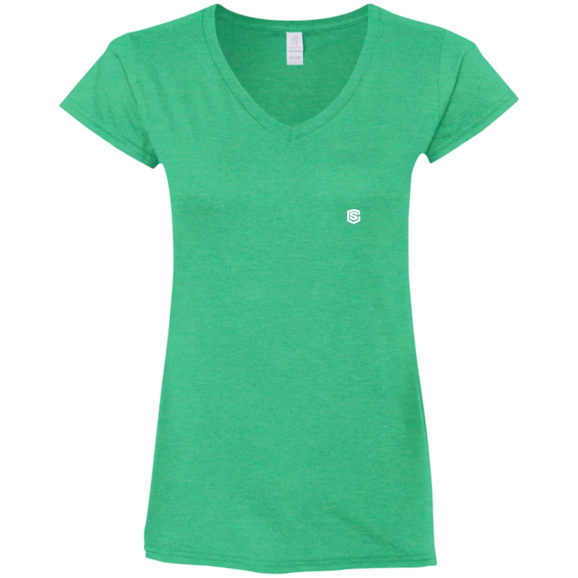 Illustrator White Logo G64VL Ladies' Fitted Softstyle 4.5 oz V-Neck T-Shirt