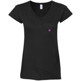 Illustrator Pink Logo G64VL Ladies' Fitted Softstyle 4.5 oz V-Neck T-Shirt