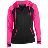 Illustrator Red Logo LST236 Ladies' Moisture Wick Full-Zip Hooded Jacket