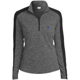 Illustrator Blue Logo LST397 Ladies' Electric Heather Colorblock 1/4-Zip Pullover