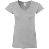 Illustrator Pink Logo G64VL Ladies' Fitted Softstyle 4.5 oz V-Neck T-Shirt