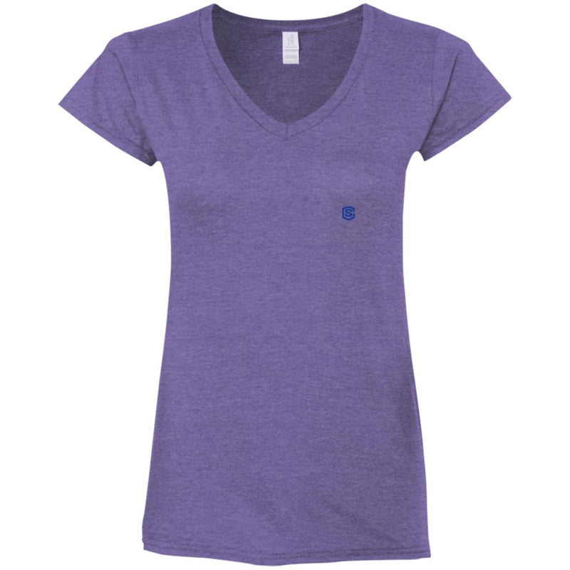 Illustrator Blue Logo G64VL Ladies' Fitted Softstyle 4.5 oz V-Neck T-Shirt