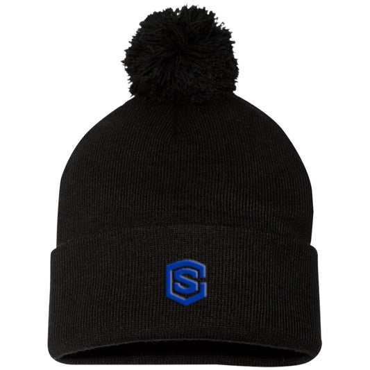 blue (2) SP15 Pom Pom Knit Cap