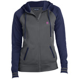 Illustrator Pink Logo LST236 Ladies' Moisture Wick Full-Zip Hooded Jacket