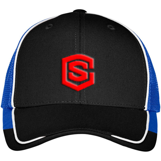 red (2) C904 Colorblock Mesh Back Cap