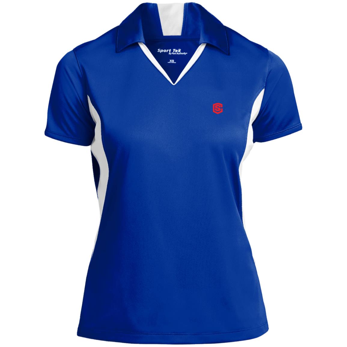 Illustrator Red Logo LST655 Ladies' Colorblock Performance Polo