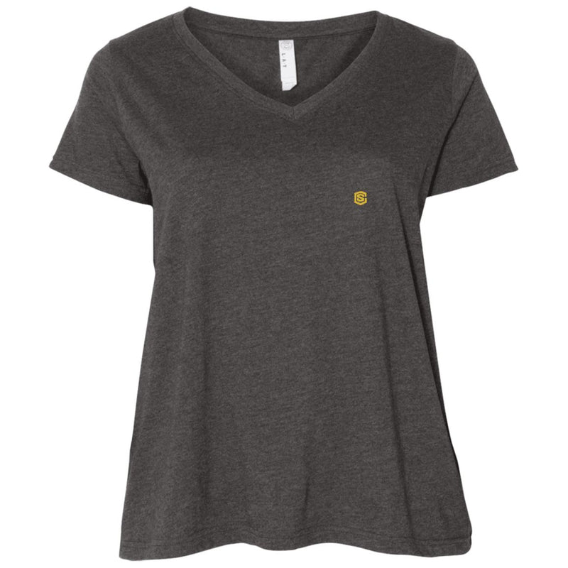 Illustrator Gold Logo 3807  Ladies' Curvy V-Neck T-Shirt