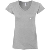 Illustrator White Logo G64VL Ladies' Fitted Softstyle 4.5 oz V-Neck T-Shirt