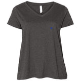 Illustrator Blue Logo 3807  Ladies' Curvy V-Neck T-Shirt