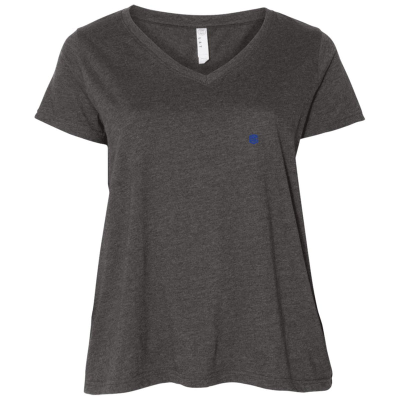 Illustrator Blue Logo 3807  Ladies' Curvy V-Neck T-Shirt