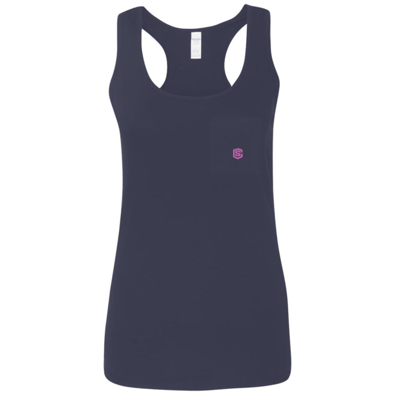 Illustrator Pink Logo G645RL Ladies' Softstyle Racerback Tank