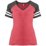 Illustrator Pink Logo DM476 Ladies' Game V-Neck T-Shirt