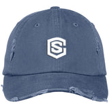 white (2) DT600 Distressed Dad Cap