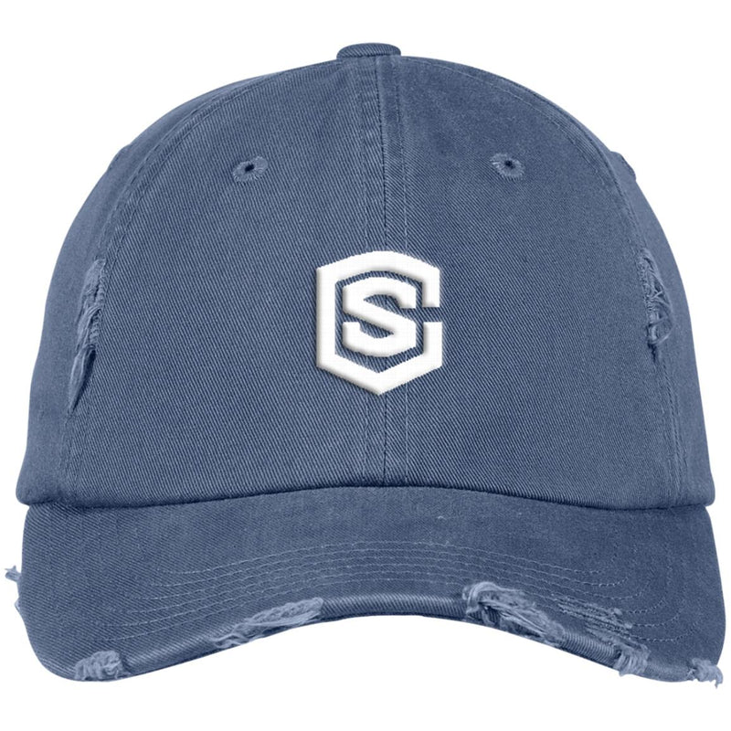 white (2) DT600 Distressed Dad Cap