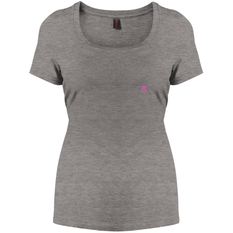 Illustrator Pink Logo DM106L Women's Perfect Scoop Neck Tee