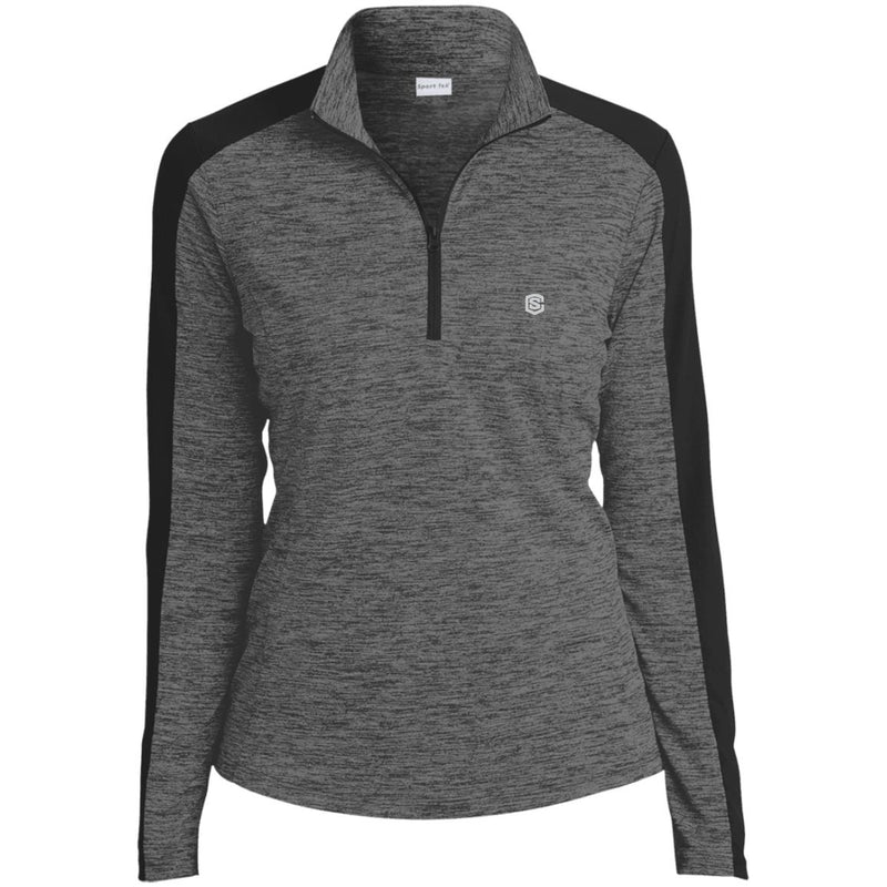 Illustrator Silver Logo LST397 Ladies' Electric Heather Colorblock 1/4-Zip Pullover