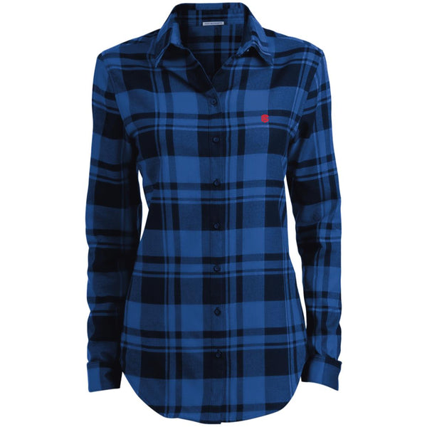 Illustrator Red Logo LW668 Ladies' Plaid Flannel Tunic